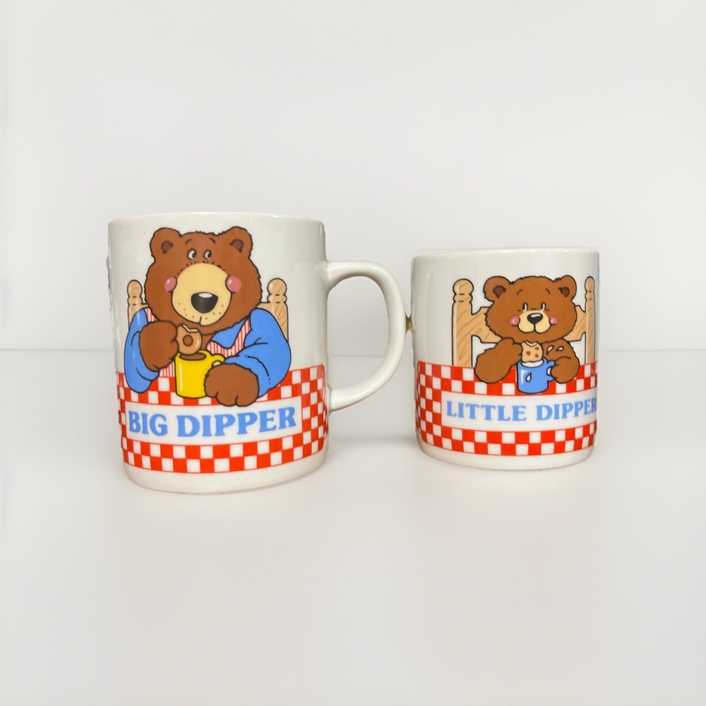 Vintage 1980's Avon "Big‎ Dipper" & "Little Dipper" Coffee Mugs SET!